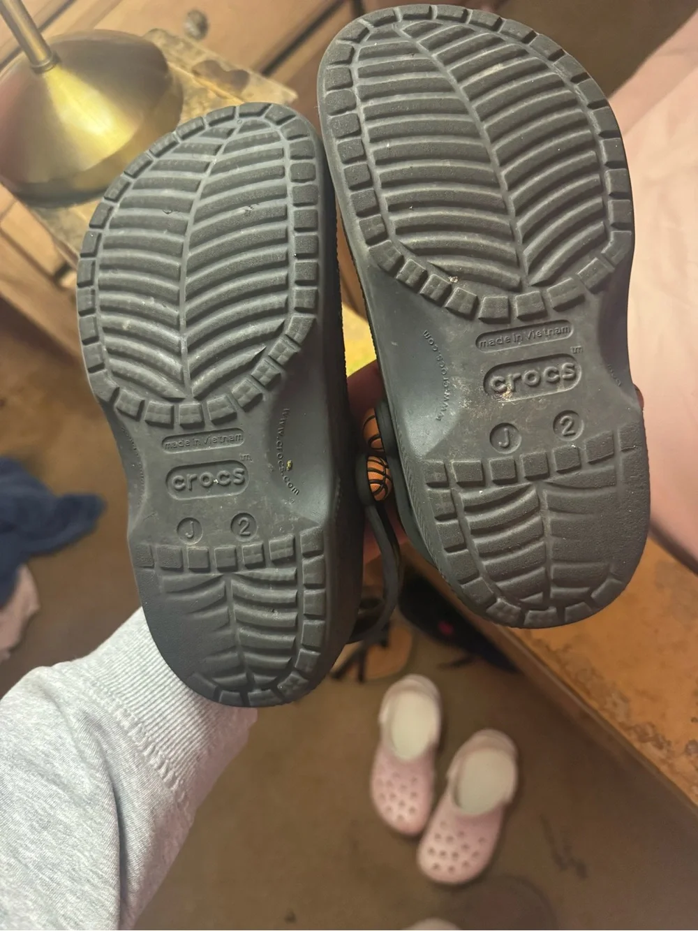CROCS Kids Black Basketball Clogs with Sport Charms